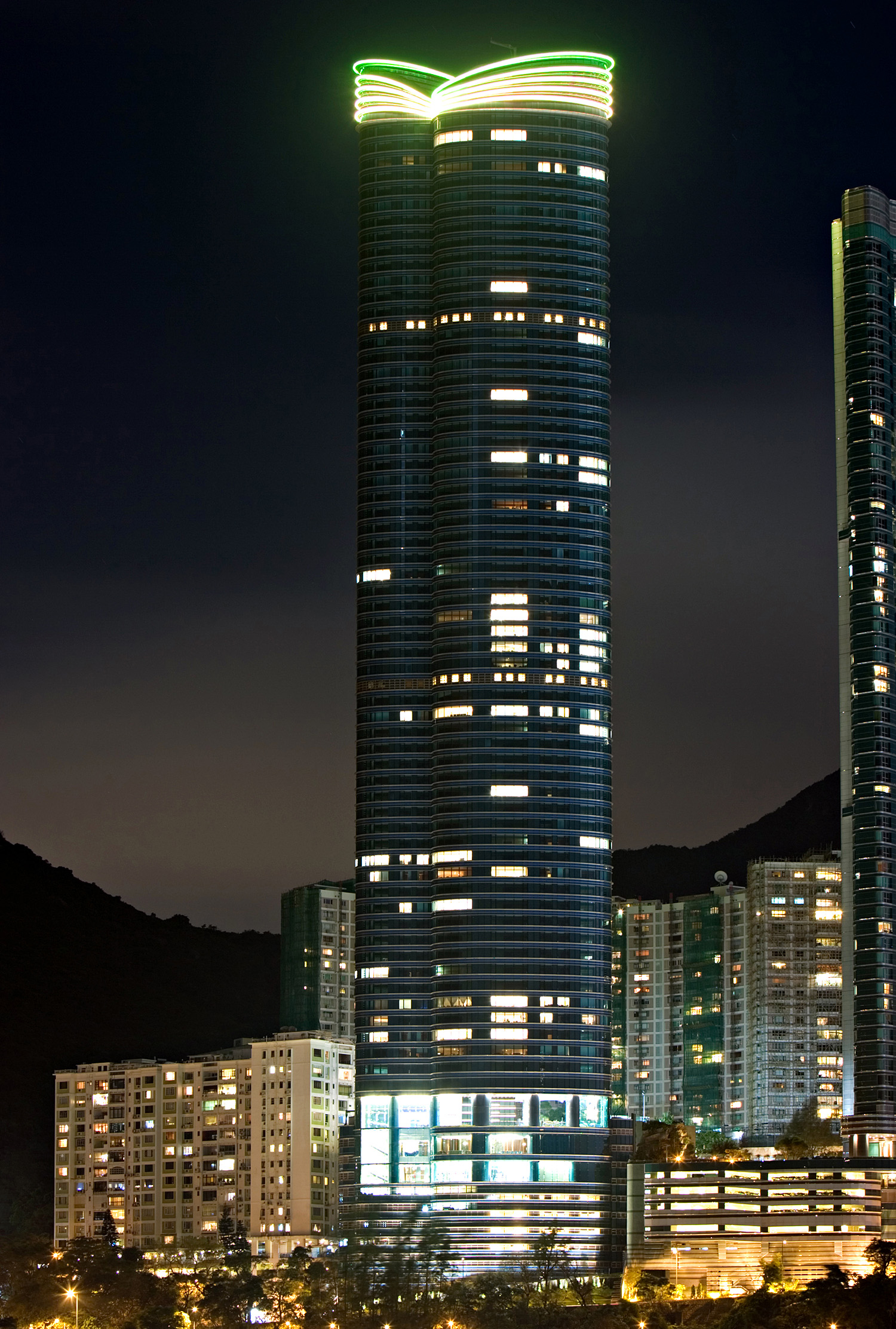 Highcliff - Night view from Broadwood Road 