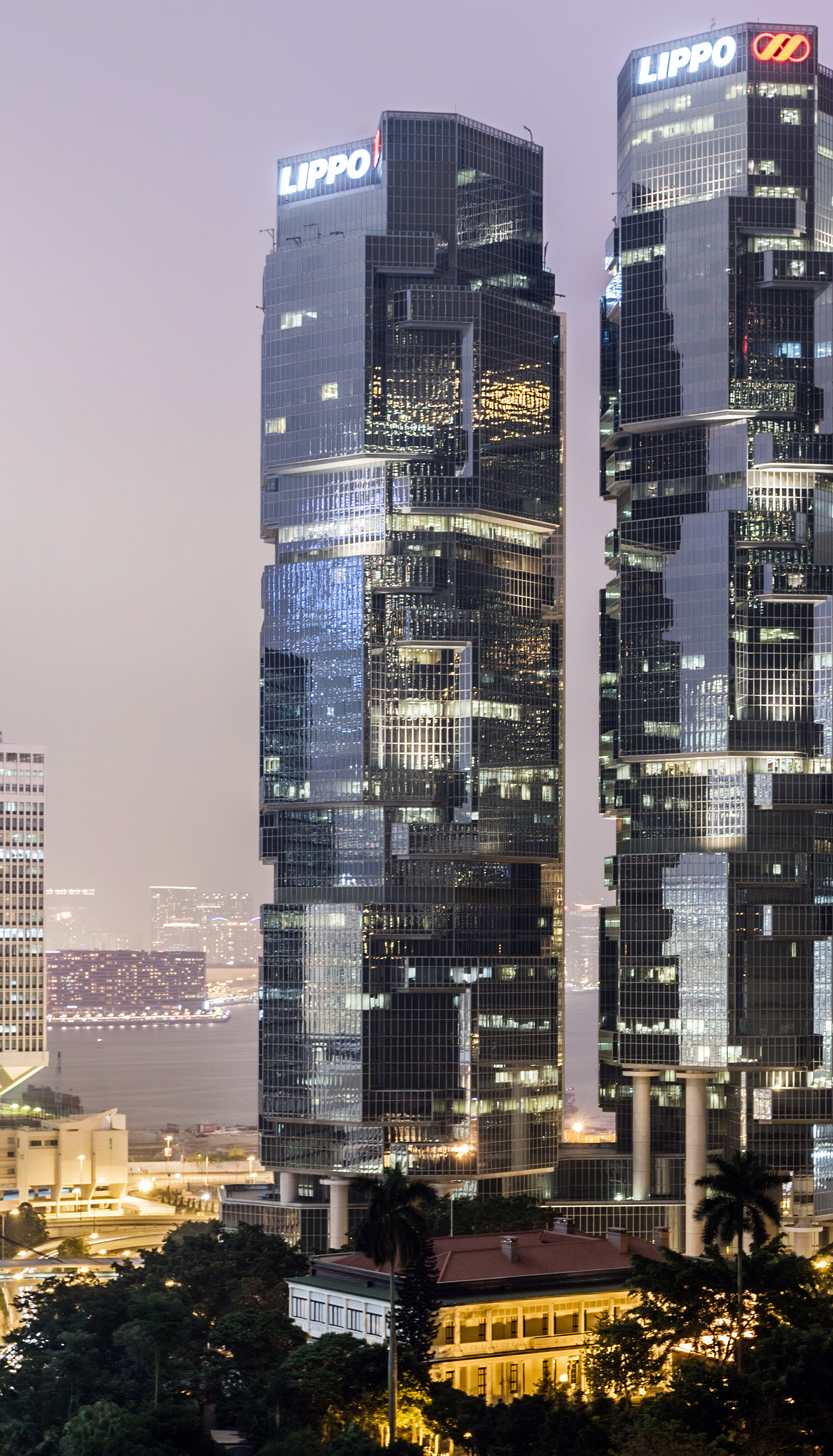 Peregrine Tower at Lippo Centre - View from Hong Kong Park Vantage Point 