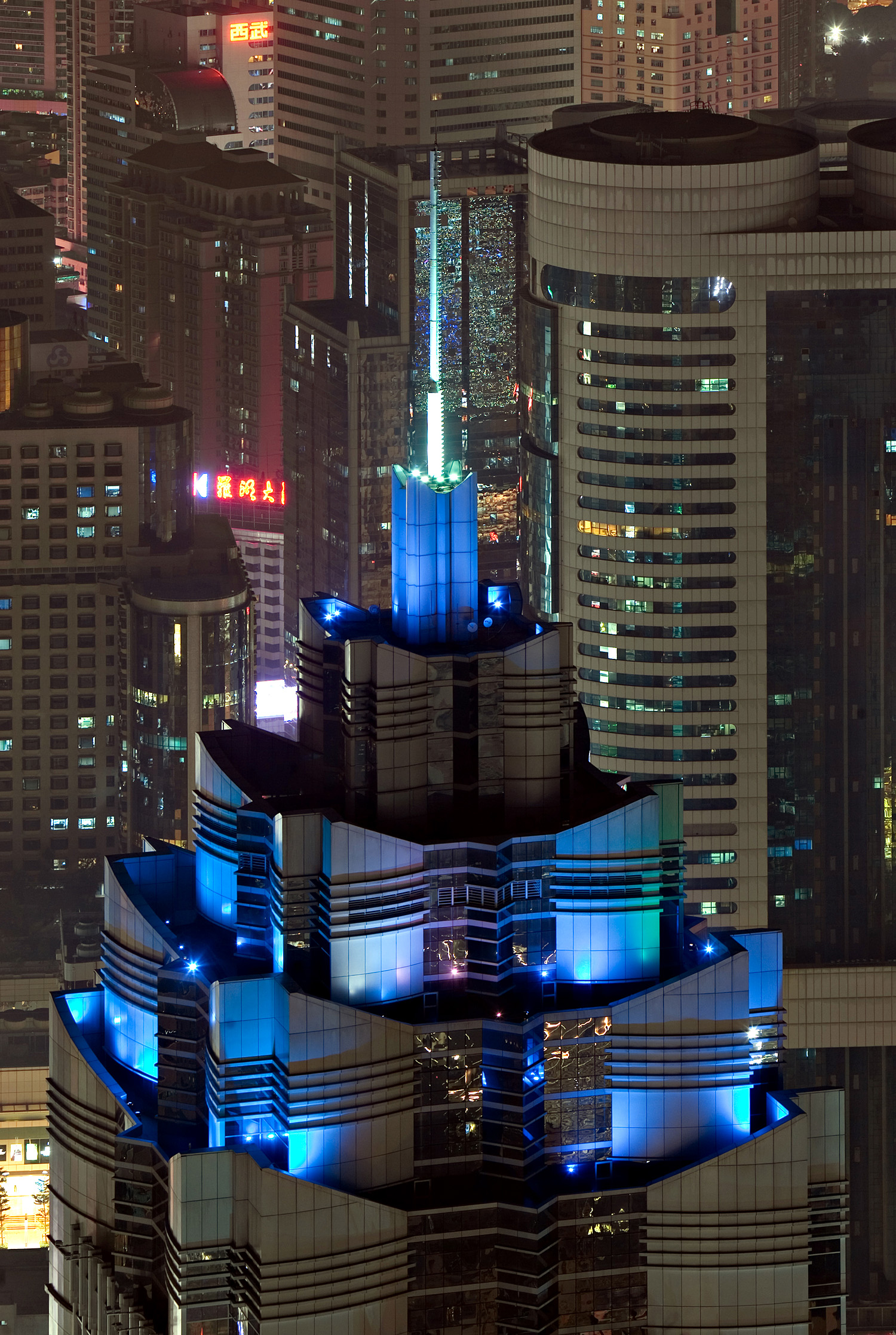 World Finance Center Tower A - Night view from Shun Hing Square 