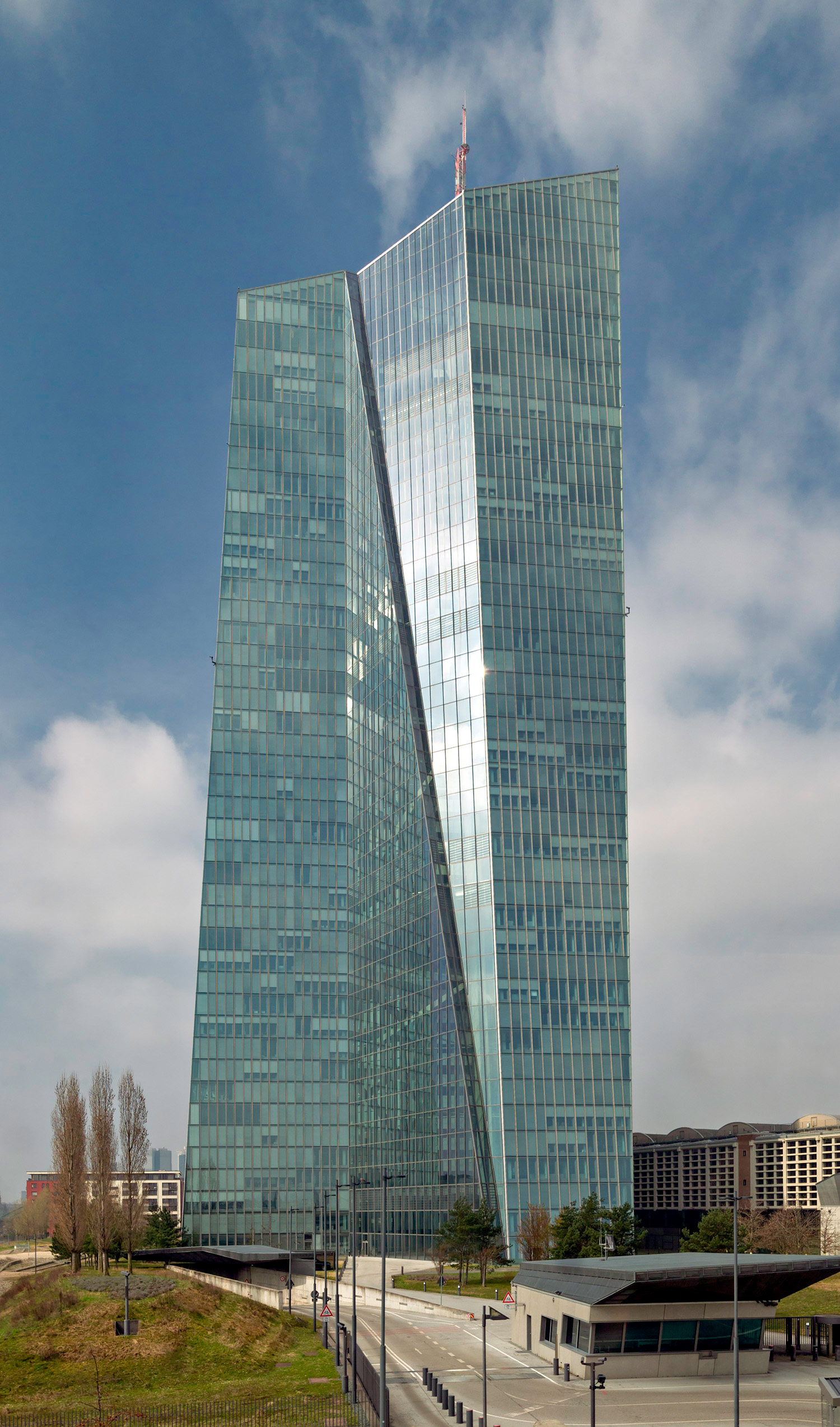 European Central Bank Tower - View from a train 
