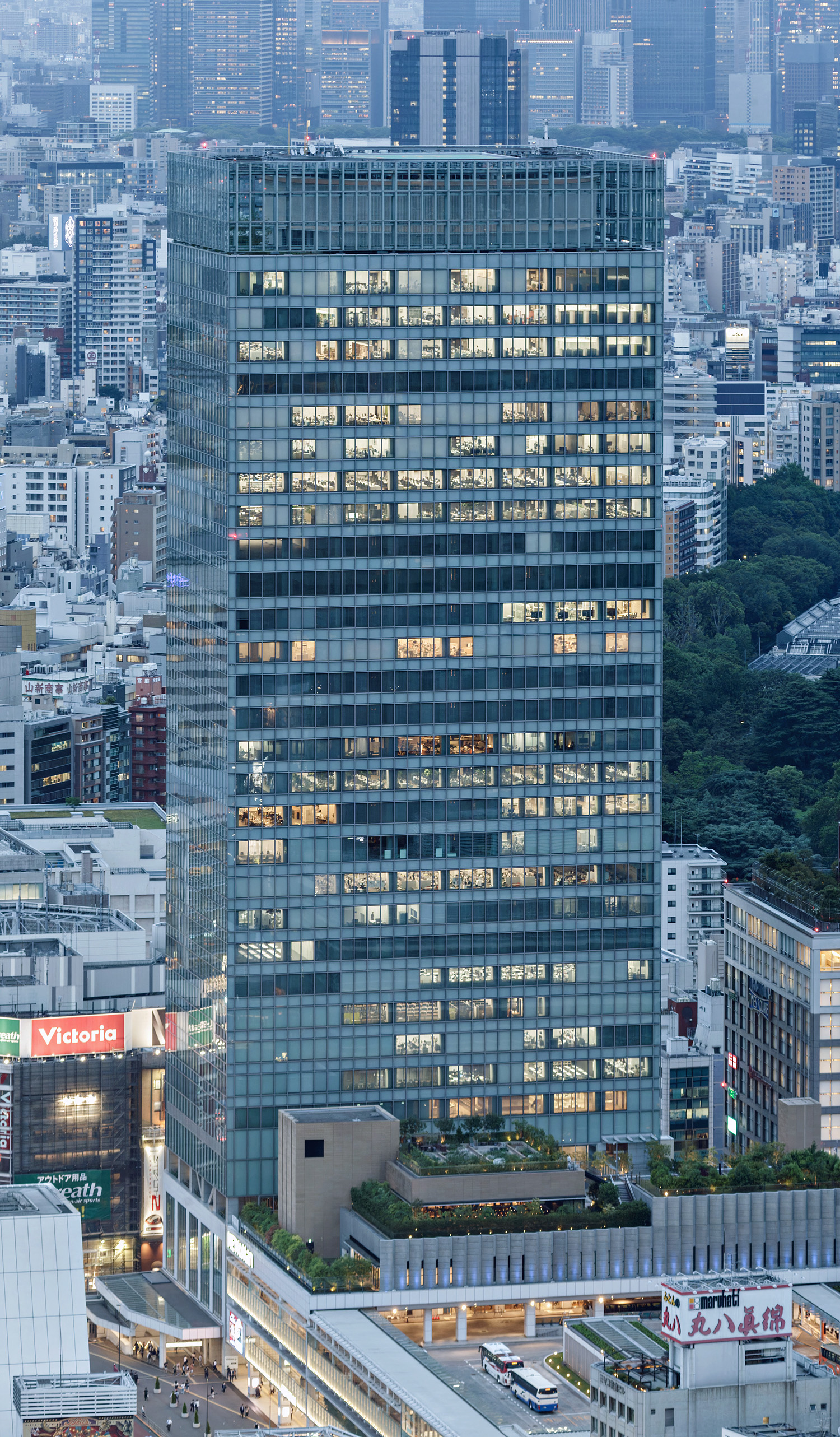 JR Shinjuku Miraina Tower - View from Tokyo Metropolitan Government Building 