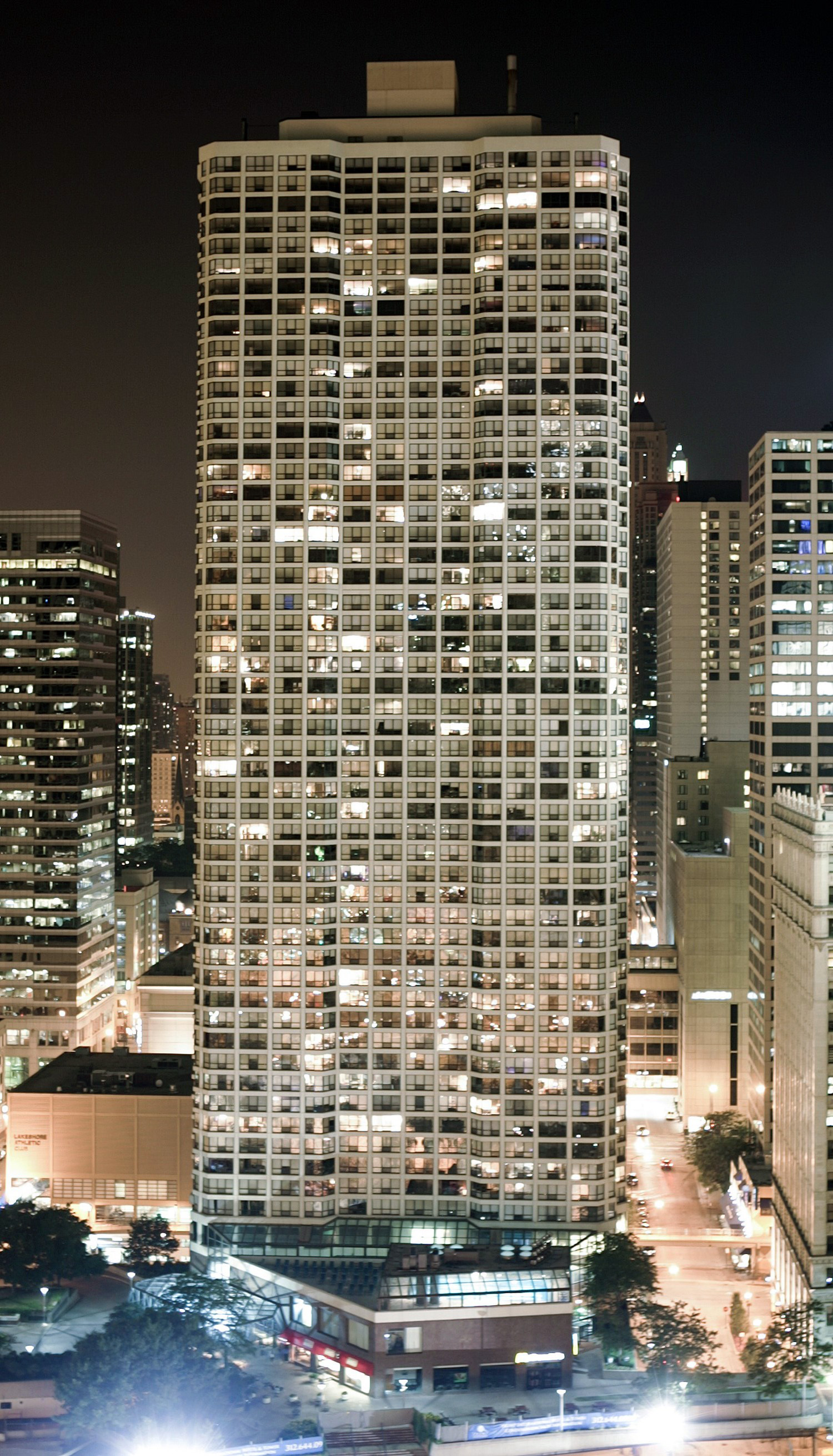 River Plaza - Night view from Mather Tower 