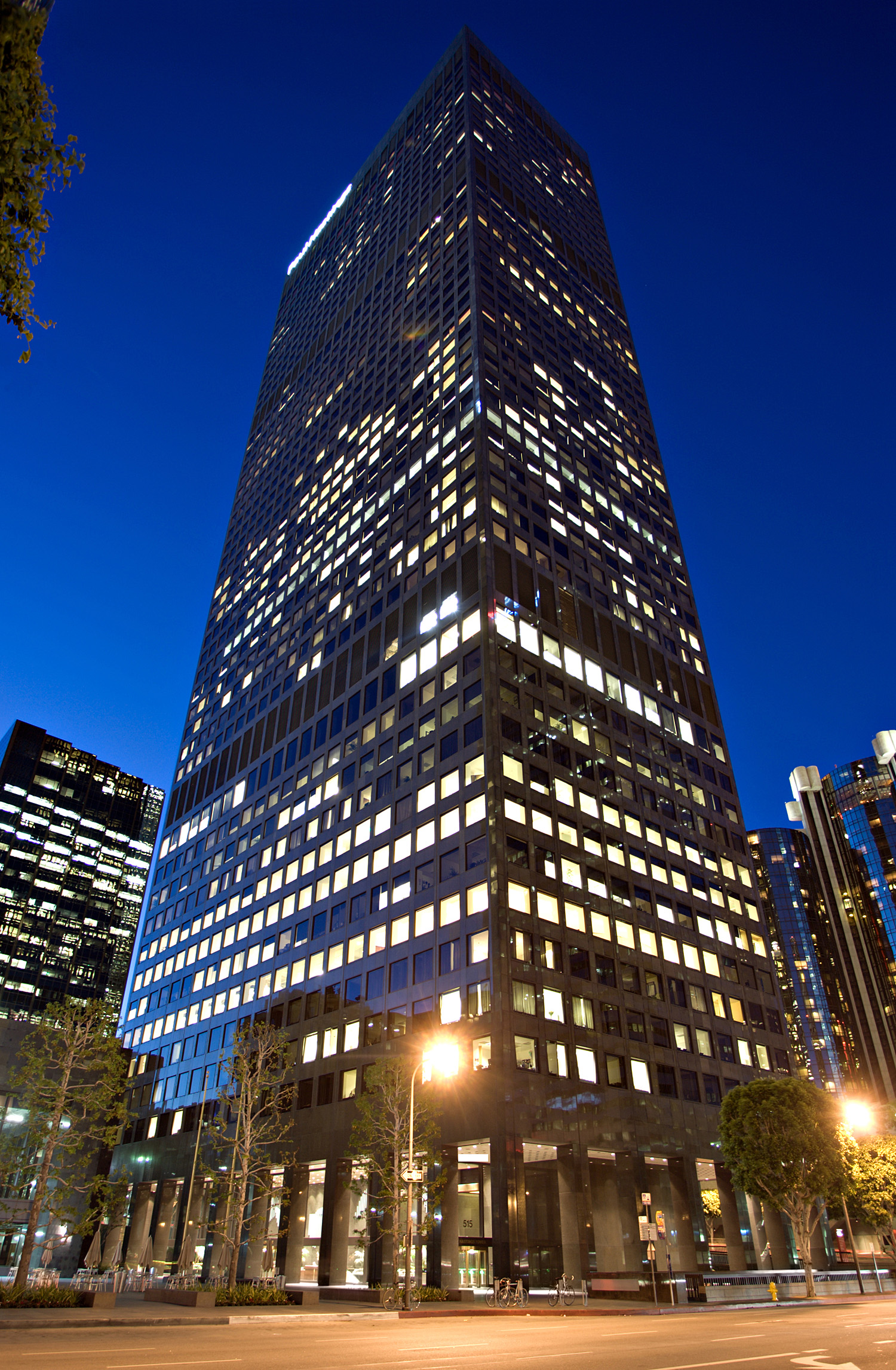 Paul Hastings Tower - Night view from South Flower Street 