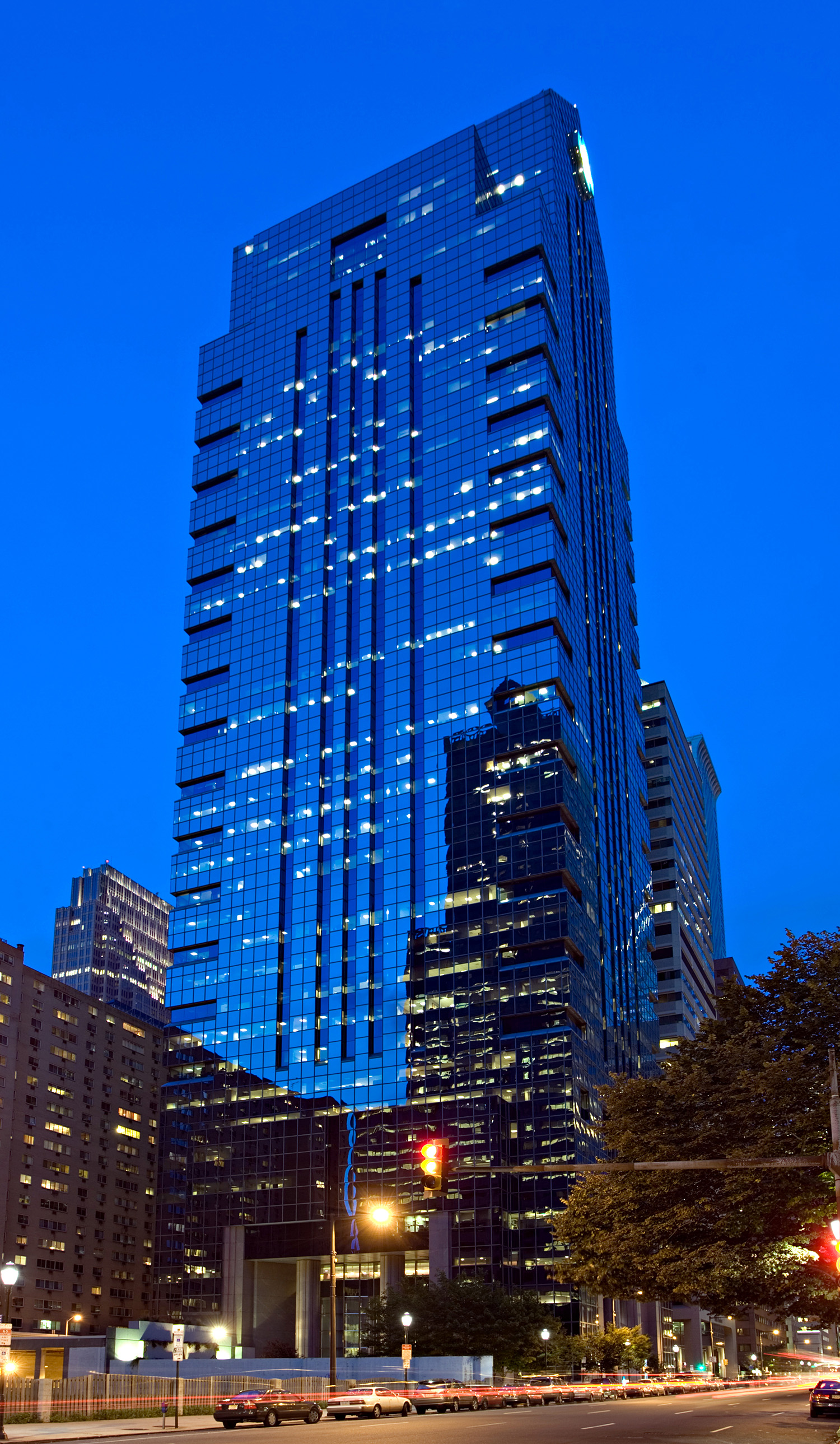 G. Fred DiBona Jr. Building - Night view from the west 